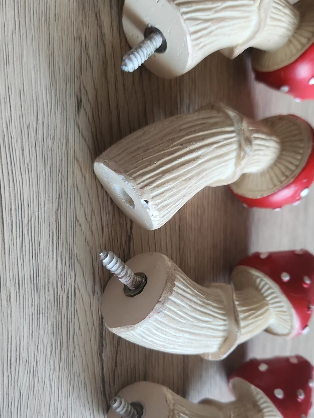 Red Mushroom Wall Hooks - Set of 4